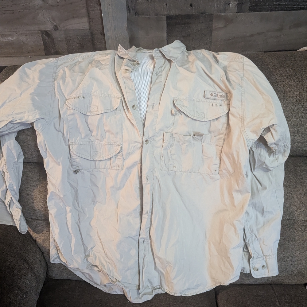 Columbia Cream Lightweight Shirt Jacket